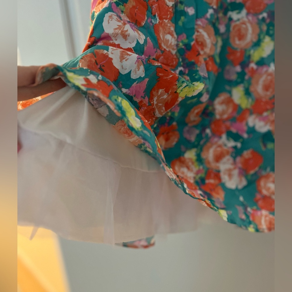 Charlotte Russe teal and floral retro style dress - Picture 4 of 4